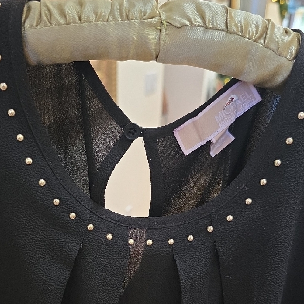 Michael Kors Black Top with Gold Studs